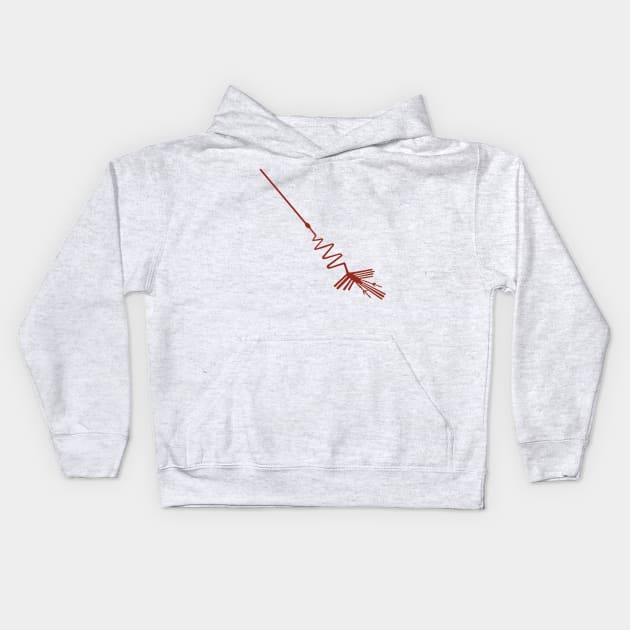 Nazca Lines - Stork/Bird Kids Hoodie by The Convergence Enigma